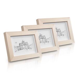 Imagine Casa Chic Edinburgh, rame pentru fotografii, set de 3 rame, dreptunghiulare, poze de 14 x 9 cm, montate, lemn