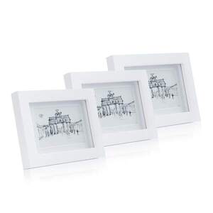 Imagine Casa Chic Everton, rame pentru fotografii, set de 3 rame, dreptunghiulare, 14 x 9 cm, montate, sticlă