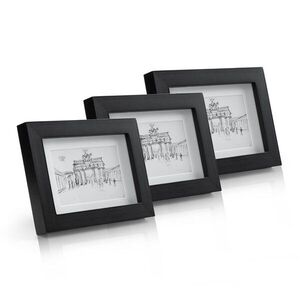 Imagine Casa Chic Brighton, rame pentru fotografii, set de 3 rame, sticlă, 10 x 15 cm cu suport, lemn adevărat