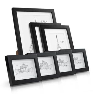 Imagine Casa Chic Chalcot, set de 7 rame de tablouri, 3 dimensiuni, formă dreptunghiulară, pasparta, lemn adevărat