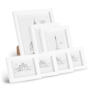 Imagine Casa Chic Chalcot, set de 7 rame de tablouri, 3 dimensiuni, formă dreptunghiulară, pasparta, lemn adevărat
