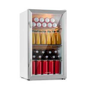 Imagine Klarstein Beersafe XXL Crystal White, frigider, 80 litri, 3 rafturi, ușă panoramică din sticlă, oțel inoxidabil