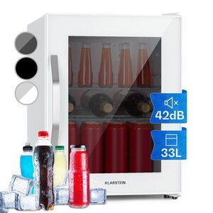 Imagine Klarstein Beersafe M Quartz, frigider, 33 litri, 2 rafturi, ușă panoramică din sticlă