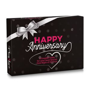Imagine Spielehelden Happy Anniversary Black Edition, Joc de cărți pentru cupluri, 110 întrebări, Cutie cadou în limba engleză