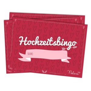 Imagine Spielehelden Bingo de nuntă 16 întrebări despre caracteristici personale 50 buc. Inimă designDIN A5
