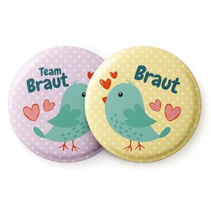 Imagine Spielehelden Insignele Vogel II Petrecerea burlăcițelor 12 insigne 5, 6 cm extra mare Cadou pentru petrecerea burlăcițelor
