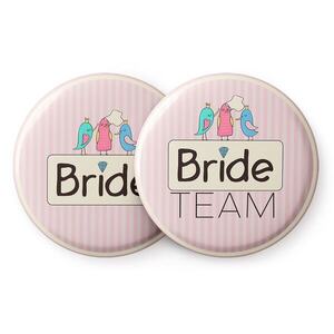 Imagine Spielehelden Insignele Sweet Bride Petrecerea burlăcițelor 12 insigne 5, 6 cm extra mare Cadou pentru petrecerea burlăcițelor