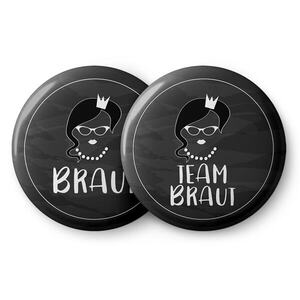 Imagine Spielehelden Insignele Braut Vintage Petrecerea burlăcițelor 12 insigne 5, 6 cm extra mare Cadou pentru petrecerea burlăcițelor
