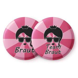 Imagine Spielehelden Insignele Braut Vintage pink Petrecerea burlăcițelor 12 insigne 5, 6 cm extra mare Cadou pentru petrecerea burlăcițelor