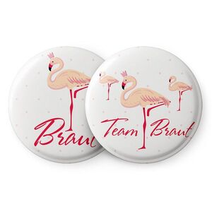 Imagine Spielehelden Insignele Flamingo I Petrecerea burlăcițelor 12 insigne 5, 6 cm extra mare Cadou pentru petrecerea burlăcițelor