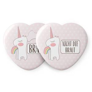 Imagine Spielehelden Insignele Herz Einhorn Petrecerea burlăcițelor 12 insigne 5, 6 cm Extra mare Cadou pentru petrecerea burlăcițelor
