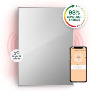 Imagine Klarstein La Palma 750 încălzitor smart 2 în 1 Convector infraroșu 85 x 60 cm 750 W partea frontală cu oglindă