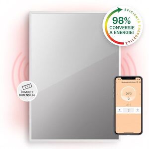 Imagine Klarstein La Palma 750 încălzitor smart 2 în 1 Convector infraroșu 85 x 60 cm 750 W partea frontală cu oglindă