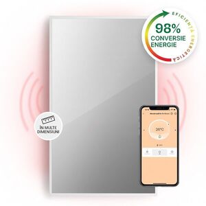 Imagine Klarstein La Palma 1000 smart, încălzitor 2 în 1, infraroșu 120 x 60 cm, 1000 W, partea frontală cu oglindă