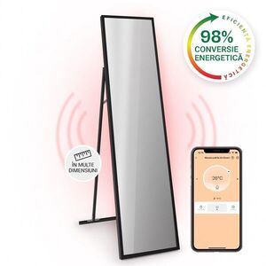 Imagine Klarstein La Palma 900 smart, încălzitor, infraroșu, 40x160cm, 900W, partea frontală cu oglindă