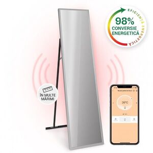 Imagine Klarstein La Palma 900 smart, încălzitor, infraroșu, 40x160cm, 900W, partea frontală cu oglindă