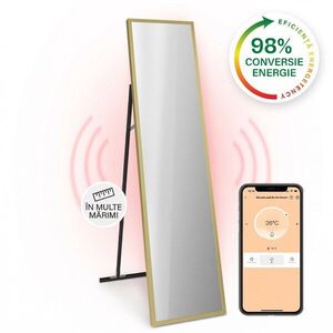 Imagine Klarstein La Palma 900 smart, încălzitor, infraroșu, 40x160cm, 900W, partea frontală cu oglindă