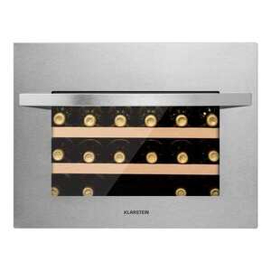 Imagine Klarstein Vinsider 24 Built-In Uno, frigidere pentru vin, 1 zonă, 24 de sticle, oțel inoxidabil