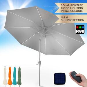 Imagine Blumfeldt Calais, umbrelă de soare, LED, cadru din aluminiu, husă din poliester, protecție UV 50