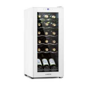 Imagine Klarstein Shiraz 18 Slim Uno, vinotecă, 50 l, 18 sticle, 5–18°C, panou de control tactil.