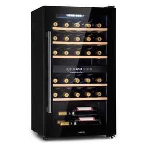 Imagine Klarstein Barossa 29 Duo, frigider pentru vin, 29 sticle, 80 litri, 2 zone, buton de control