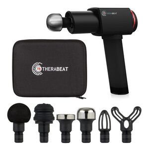 Imagine Therabeat Tofta Massager, pistol pentru masaj, mâner din neopren, 1300 - 3300 rpm, 6 nivele, 6 extensii