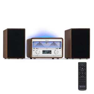 Imagine Auna Elton, sistem stereo, CD, BT, MP3, DAB+, radio FM, contorizator VU, iluminare din spate