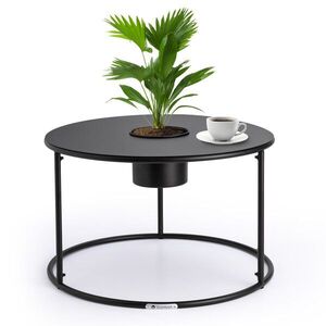 Imagine Blumfeldt Irvine, măsuță de cafea cu ghiveci, 60 x 38, 5 cm (Ø x Î), oțel acoperit cu pulbere