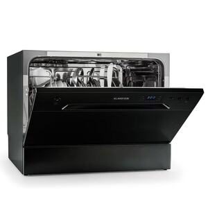 Imagine Klarstein Havasia UV 6, mașină de spălat vase, cu lumină UV, cu fața din sticlă, cu suport liber, 1380W