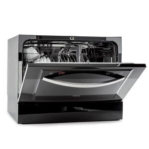 Imagine Klarstein Havasia UV 6 Luminance, mașină de spălat vase, cu lumină UV, cu fața din sticlă, cu suport liber, 1380W