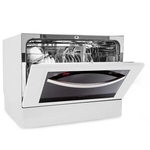 Imagine Klarstein Havasia UV 6 Luminance, mașină de spălat vase, cu lumină UV, cu fața din sticlă, cu suport liber, 1380W