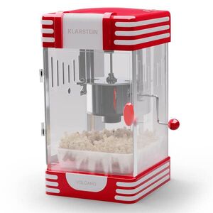 Imagine Klarstein Aparat de făcut popcorn Volcano 300 W cu oală din oțel inoxidabil 60 g/4 min Design retro