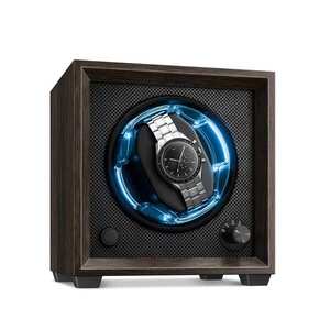 Imagine Klarstein Brienz 1 rotator ceasuri, 1 ceas, 4 moduri, aspect lemn, iluminare interioară albastră