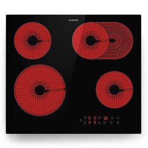 Imagine Klarstein Virtuosa 4, plită, 60 cm, 6600 W, zonă dublă, Pluszone, temporizator, vitroceramică
