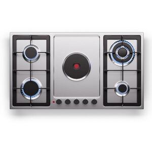 Imagine Klarstein MultiChef 5 Hot Plate, plită electrică și pe gaz, 5 zone de gătit, 4 arzătoare, 1 plita electrica