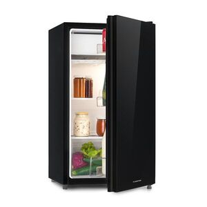 Imagine Klarstein Luminance Frost, frigider, 91 l, F, F, compartiment pentru legume, 2 rafturi de sticlă, negru