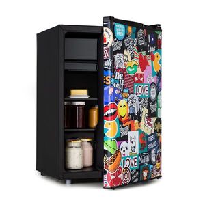 Imagine Klarstein Cool Vibe 70+, frigider, 72 l, 2 rafturi, stil Stickerbomb