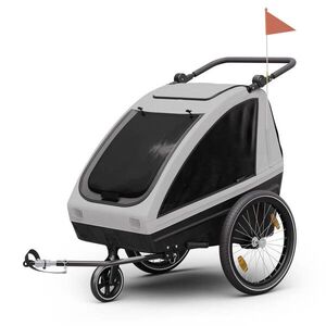 Imagine KLARFIT GoKiddo, remorcă pentru biciclete, pliabilă, cu frâne integrate, în creștere, pentru 2 copii