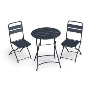 Imagine Blumfeldt Set de grădină RetroChic | 1 masă + 2 scaune | 60 cm | pliabil | acoperit | rezistent la intemperii