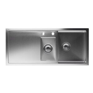 Imagine Klarstein Chiuvetă de bucătărie TitanSteel cu scurgere, 100 x 45 cm, oțel inoxidabil, rezistent la zgârieturi, rezistent la căldură