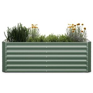 Imagine Blumfeldt High Grow Straight grădină ridicată 180x60x90cm tablă ondulată din oțel, montaj simplu, rezistentă la rugină și îngheț