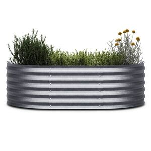Imagine Blumfeldt High Grow Extended, ghiveci înalt, 150x43x60 cm, din tablă ondulată, ușor de asamblat, rezistent la rugină și îngheț