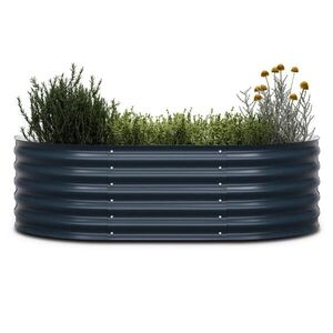 Imagine Blumfeldt High Grow Extended, ghiveci înalt, 150x43x60 cm, din tablă ondulată, ușor de asamblat, rezistent la rugină și îngheț