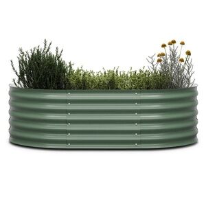 Imagine Blumfeldt High Grow Extended, ghiveci înalt, 150 x 43 x 60 cm, din tablă ondulată, ușor de asamblat, rezistent la rugină și îngheț