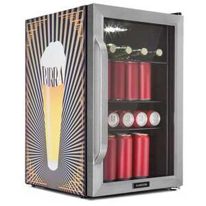 Imagine Klarstein Beersafe 70 Birra Edition, frigider, 70 litri, 3 rafturi, ușă panoramică din sticlă, oțel inoxidabil
