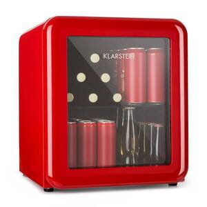 Imagine Klarstein PopLife, frigider pentru băuturi, frigider, 48 litri, 0 - 10 °C, design retro, roșu