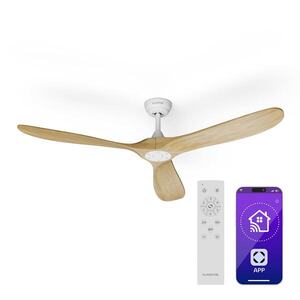 Imagine Klarstein Ventilator de tavan Bahama Breeze Smart Ceiling Fan, palete rotor din lemn masiv, telecomandă + control prin aplicație