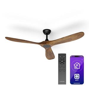 Imagine Klarstein Ventilator de tavan Bahama Breeze Smart, palete rotor din lemn masiv, telecomandă + control prin aplicație