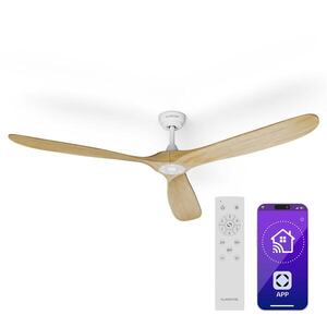 Imagine Klarstein Bahama Breeze Smart ventilator de tavan | Pale din lemn masiv | Telecomandă + control prin aplicație