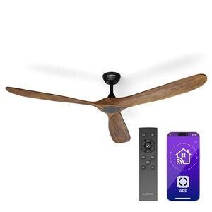 Imagine Klarstein Bahama Breeze Smart ventilator de tavan | Pale din lemn masiv | Telecomandă + control prin aplicație